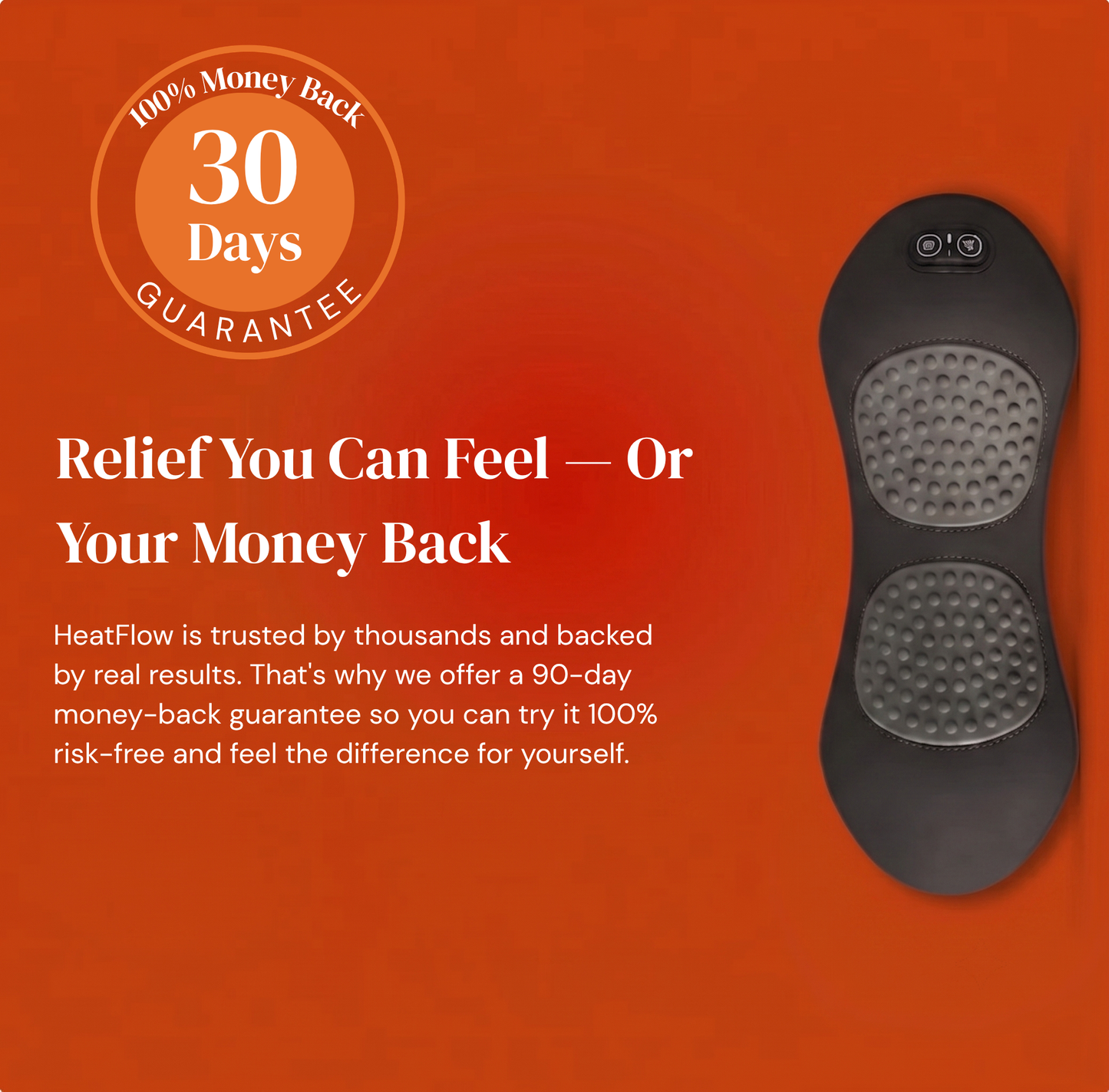 HeatFlow Lumbar Support Pillow with Heating & Massage